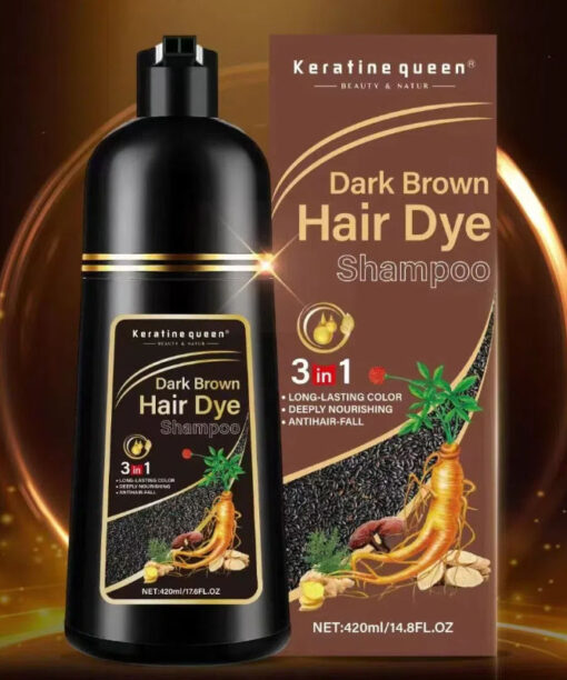 Ginseng Extract Hair Dye Shampoo Color In Black/Brown