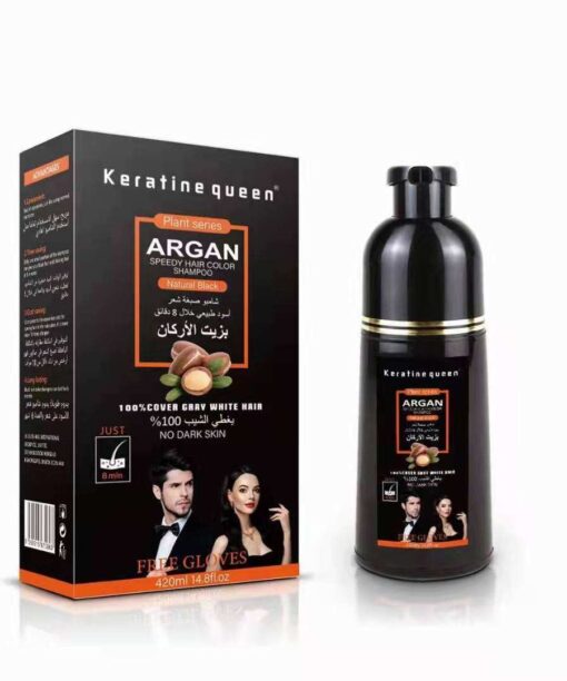 Argan Oil Hair Dye Shampoo Color In Black/Brown