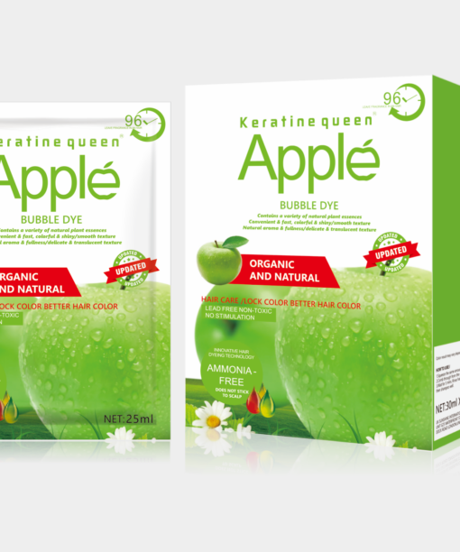 Apple Extract Hair Dye Cream Sacked Bagged Color In Black