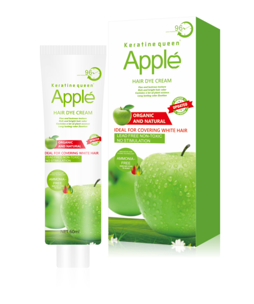 Apple Extract Hair Dye Cream Tube Color In Black