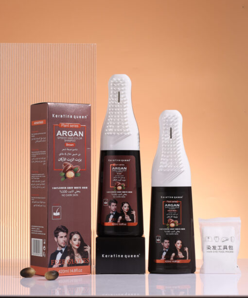 Argan Oil Comb Hair Dye Color In Black/Brown