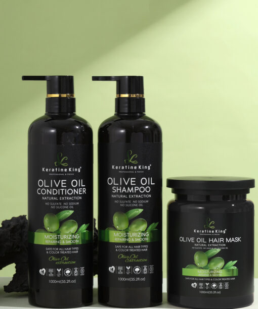 Keratine King Olive Deeply Moisturizes Anti Hair Loss Hair Care Set